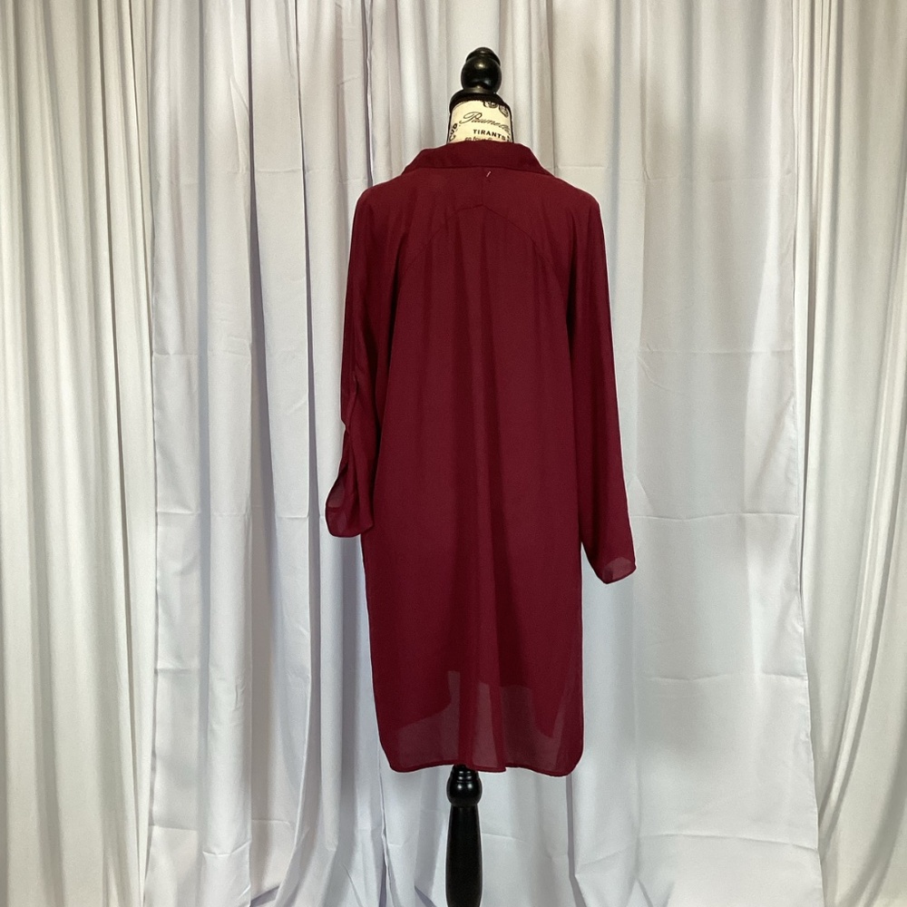1544. Alfani Berry Tunic Button-Up NWT Size Large - Picture 3 of 5